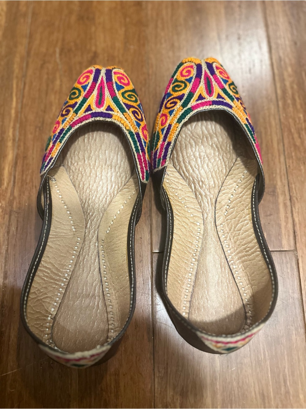 Hand-Embroidered Multicolor Women’s Flats Khussas
